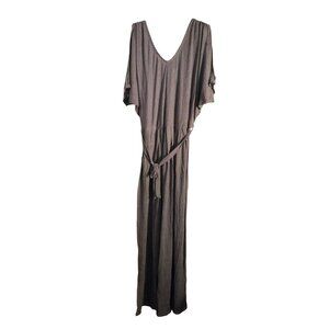 Lovers + Friends Lovepella Striped Maxi Dress L Rayon/Polyester V-Neck Open Back